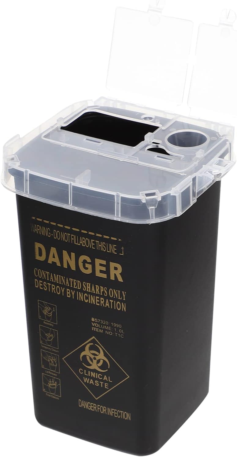 KOKOPO Desktop Sharps Bins Blades Storage Container Sharps Buckets Recycling Cases Razor Disposal Case
