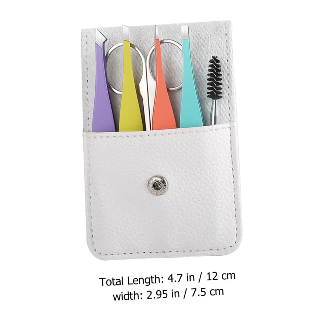 BIUDECO Elegant Colorful Eyebrow Scissors Set 6pc Eyebrow Grooming Tools for Brows