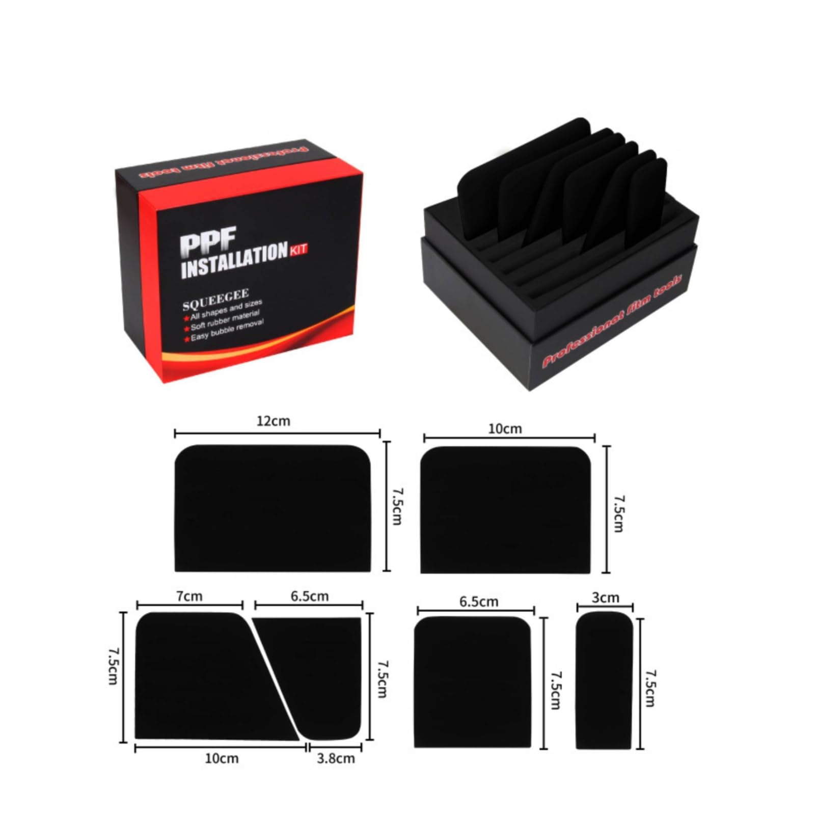 Amagogo 6 Pezzi Spatola con Scatola A Doppia Faccia, Raschietto per Auto, Professionale, Attrezzi, Car Wrapping, Officina, Professionisti