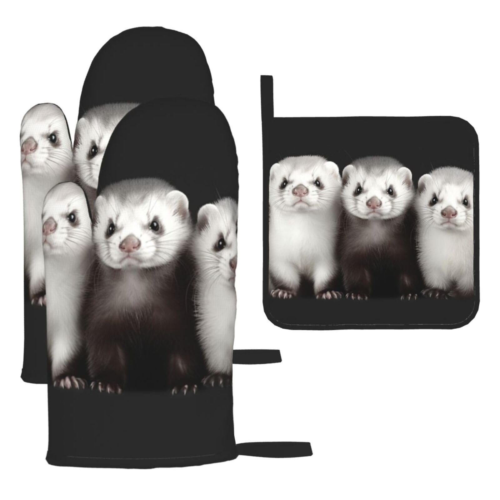 Maniques furets pour la cuisine lot de 3 accessoires de cuisson au four