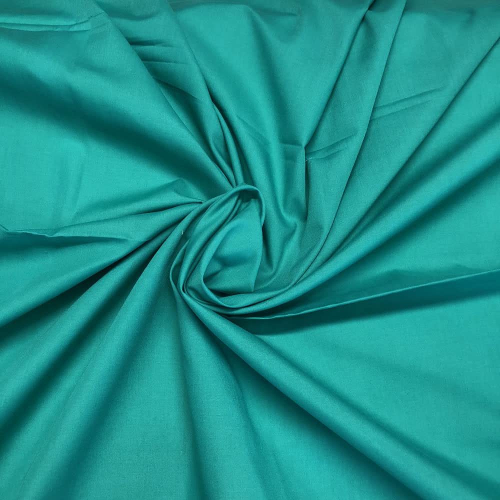 Plain Polycotton Fabric 60+ Colours Poly Cotton Dress Craft Sold Per Meter (Teal 58)