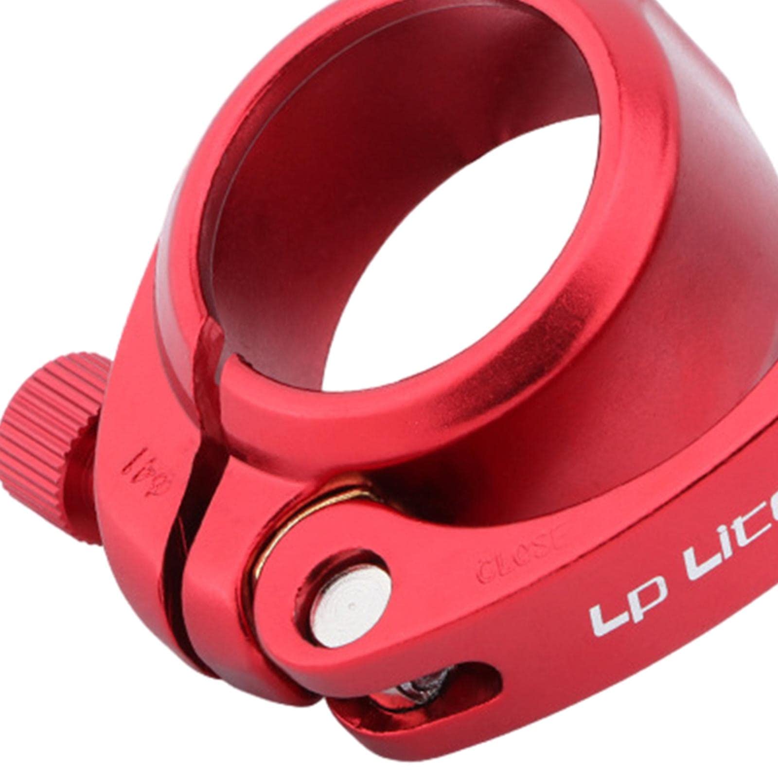 Set di 10 morsetti per reggisella per bicicletta, pieghevoli, colore rosso, 41 mm