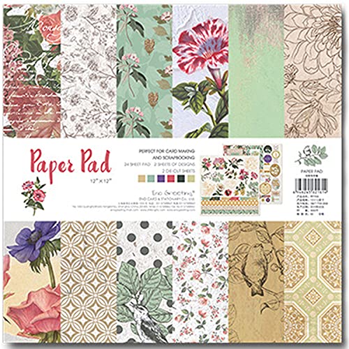 McZlog Patterned Cardstock 12Ã—12, Vintage Scrapbook Paper Pad Decorative Crafts Paper, 26 Sheets Single Sided Designer Paper Pads for Crafting, Halloween Scrapbooking Paper Card Making Paper Packs