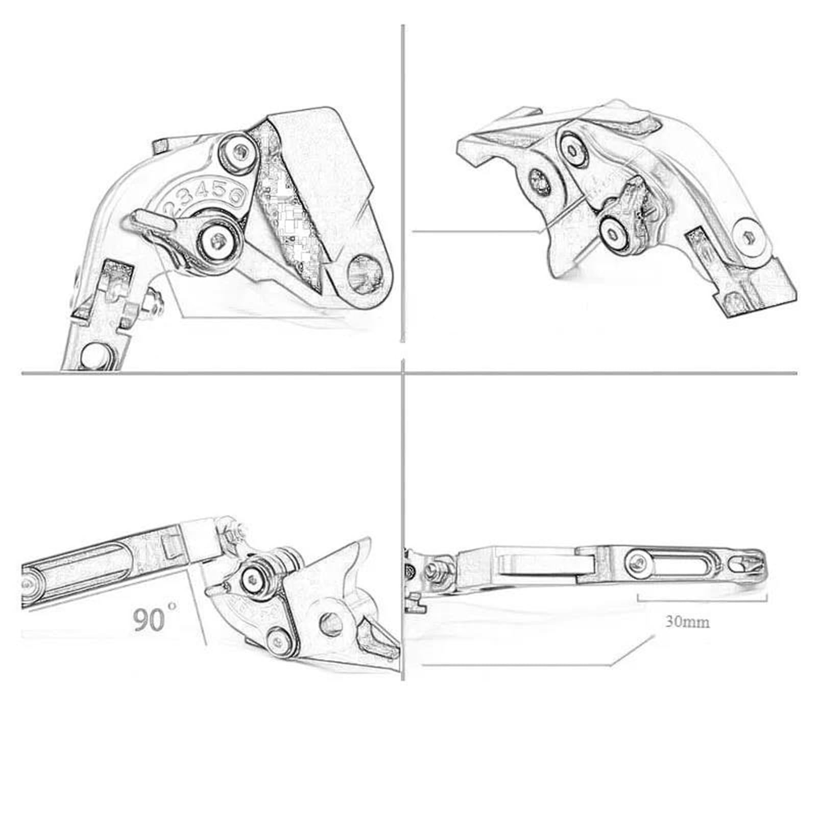 Kupplungshebel Set Kupplungs- Und Bremshebel Für Yamaha XJ6 N Für DIVERSION (2009–2020), CNC-gefräst, Links/rechts Griff Bremshebel Motorrad(Farbe 4)