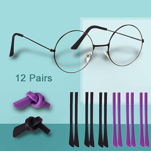Miniatura 3 de 12 pares de puntas de silicona antideslizantes para las orejas, funda de tubo, puntas de repuesto suaves solo para lentes de sol de alambre delgado,