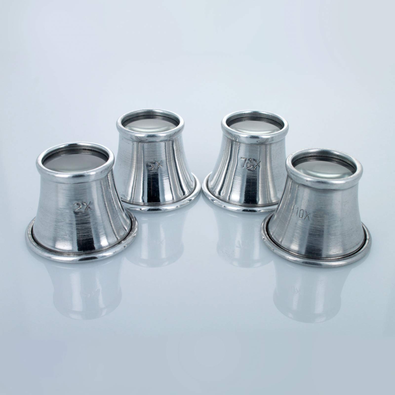 Aluminum Jewelers Eye Loupe Set 2.5X 5X 7.5X 10X