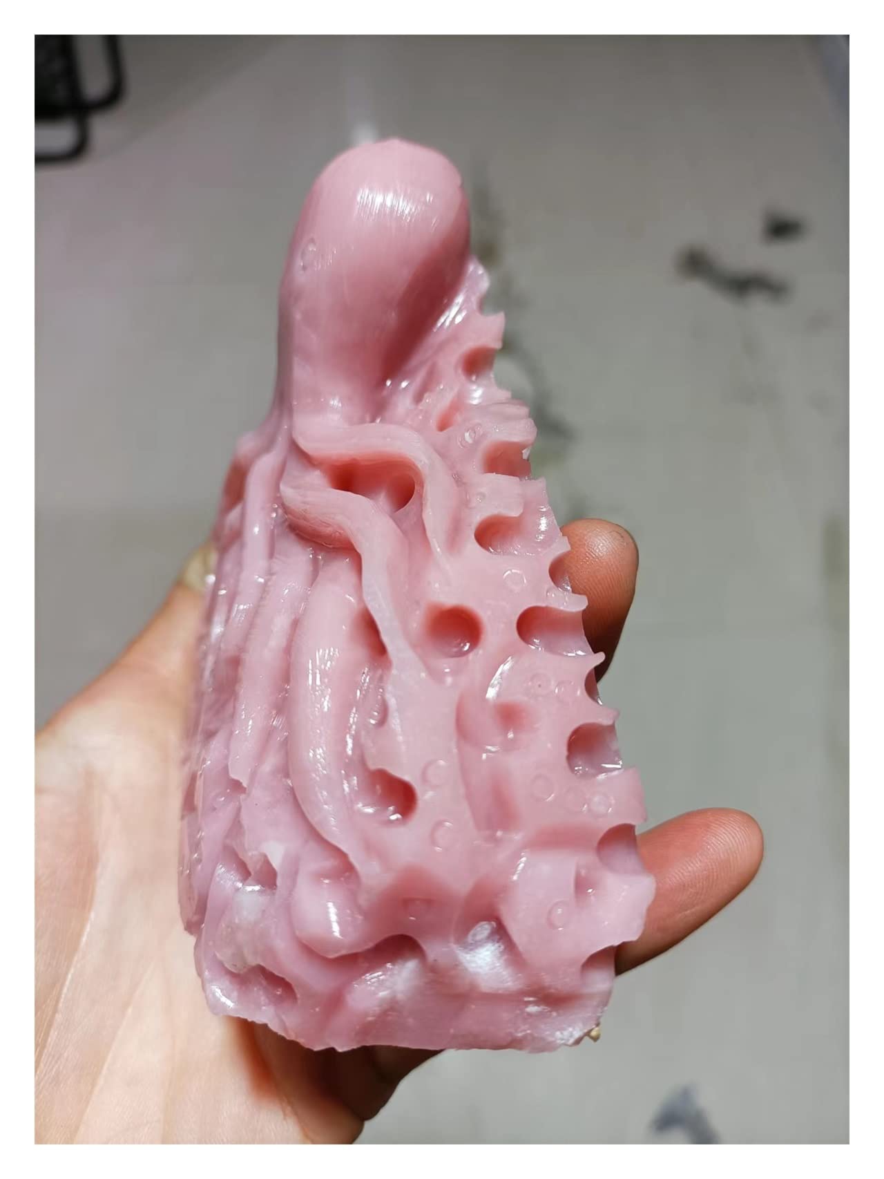 Pulpo Tallado a Mano de ópalo Rosa Natural, Pulpo de Cristal de aragonito de vena Rosa, Figura de Animal Tallada a la Moda, Adornos de Regalo Inicio Colecciones (Size : One Size)