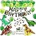 Decorazioni di Compleanno per Bambino, Forniture per Feste a Tema Dinosauri Buon Compleanno Striscione Palloncini in Lattice di Alluminio Giocattoli di Dinosauro Cake Cupcake Toppers Adesivi