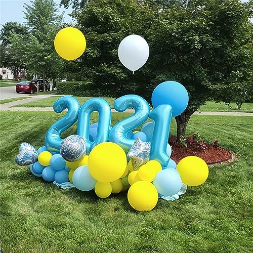 Image of 3rd Birthday Number Balloons for Kids, 40 Inch Foil Number 3 Balloons, Pastel Blue Large Self Inflating Number Balloons for Boys Men 30th Birthday Party Anniversary Party Decoration Supplies