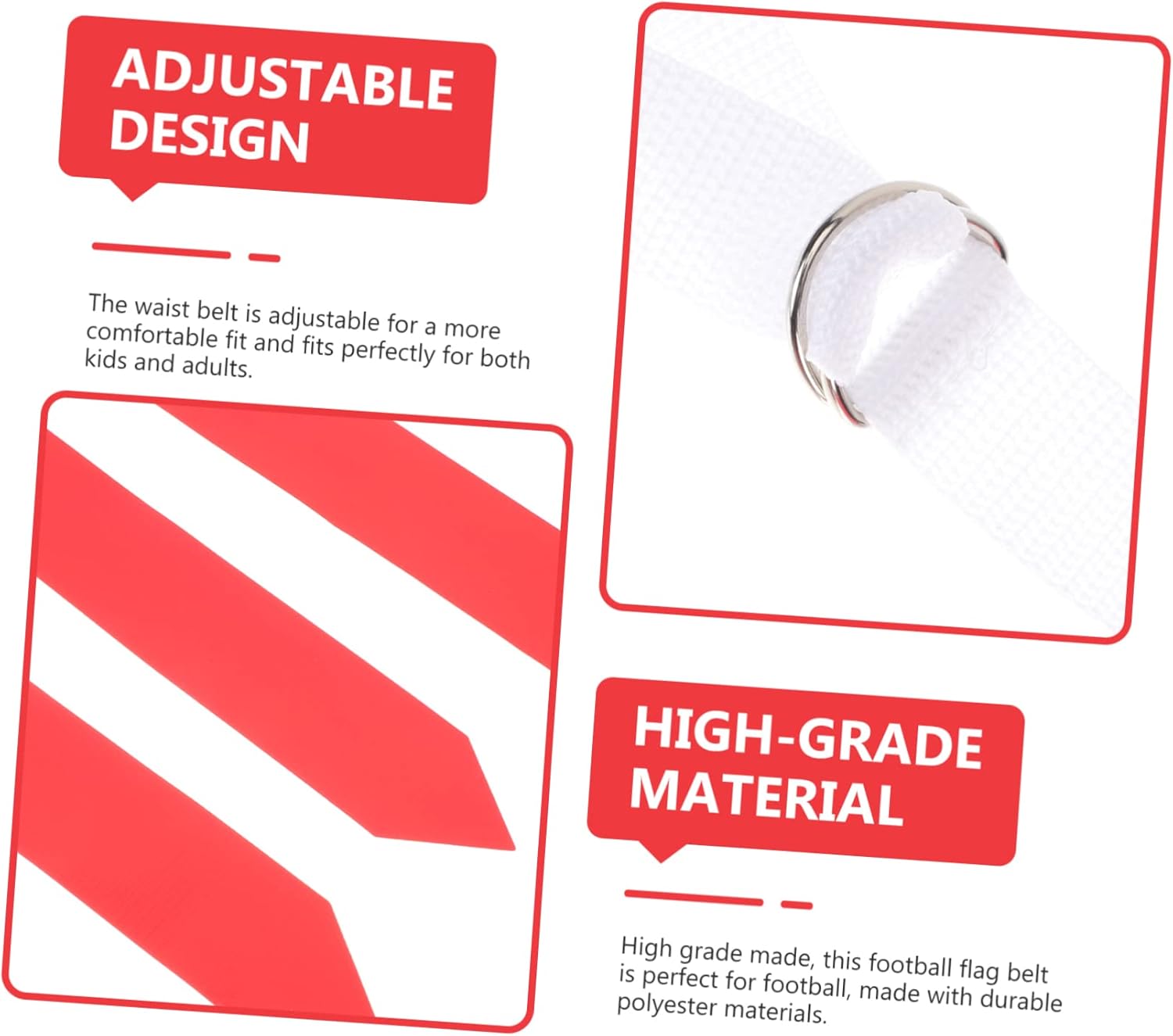 POPETPOP 1Set Adjustable Football Flag Belt with Belts Colored Flags Youth Flag Football Game Supplies for Fun Sports Activities Training