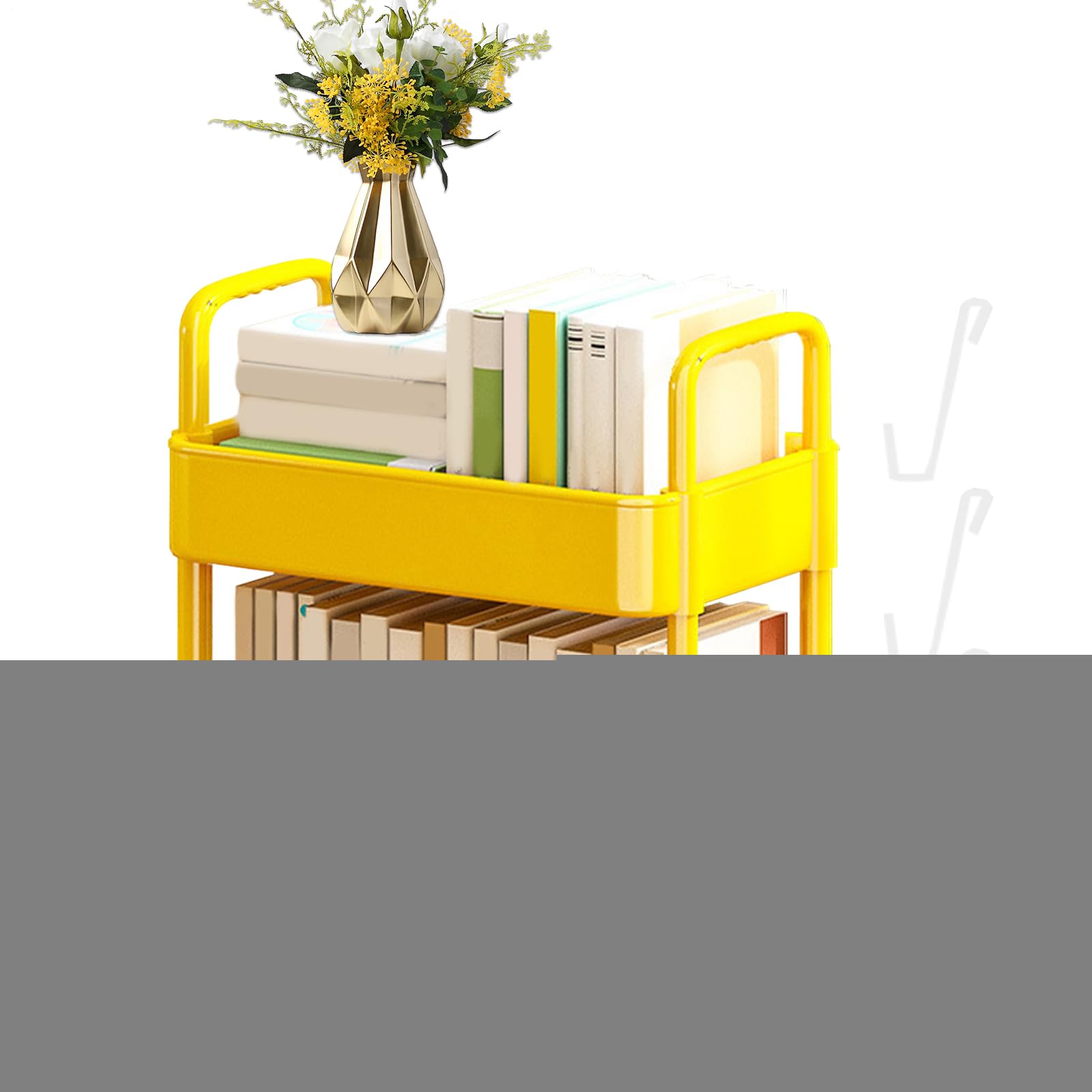 Carrello Da Libreria Mobile Libreria A Ruote 2 Livelli Organizzatore Di Carrello Di Libri Mobile Multifunzionale per Camera Da Letto Soggiorno Scuola Casa Bambino Studenti