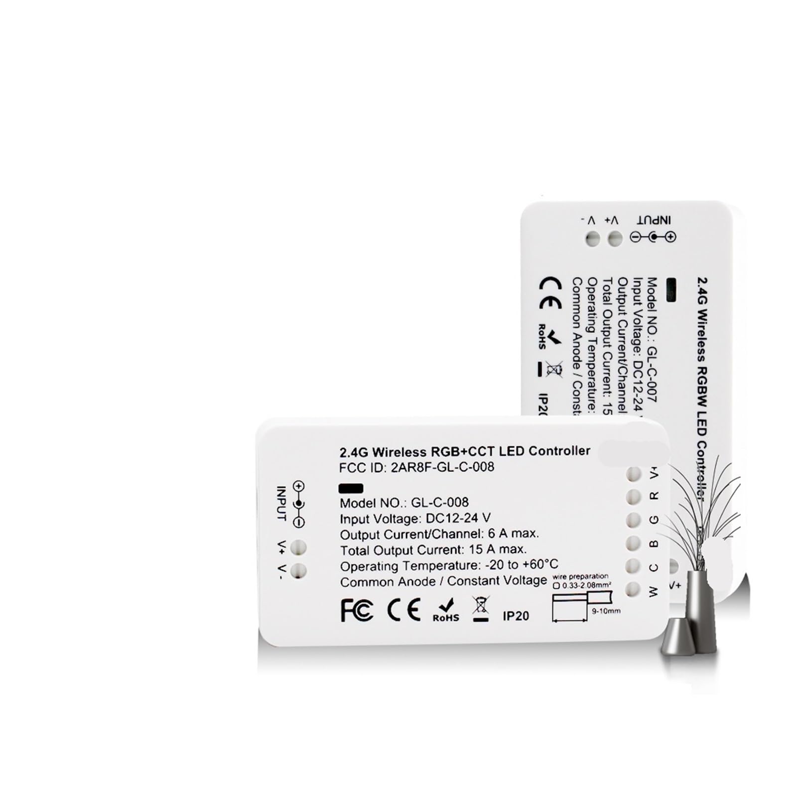 DC 12 V 24 V RGBW Zigbee Smart kontroler LED sterowanie głosem do użytku z Echo Plus SmartThings Zigbee 3.0 HUB (2 szt. RGBCCT Pro, kontroler 1ID)