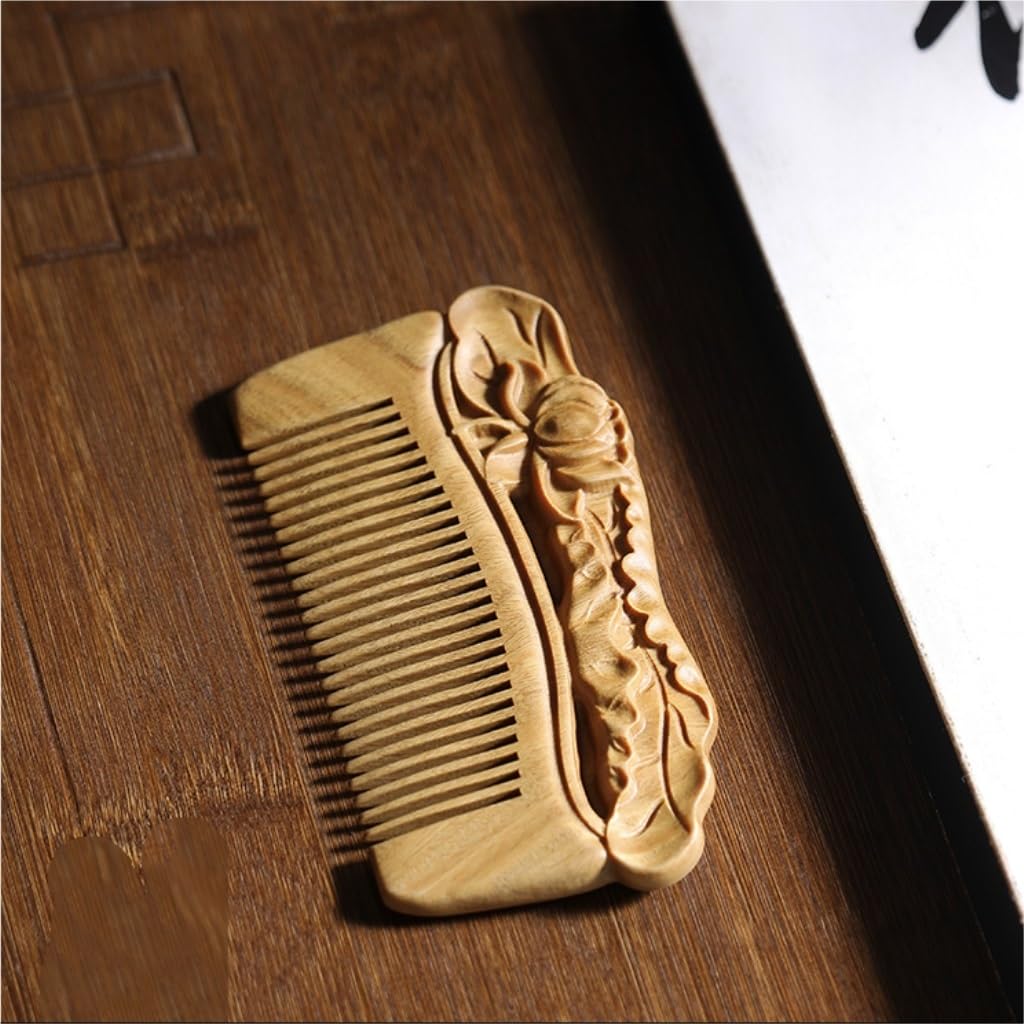 Peruka Grzebień Chinese Retro Comb Portable Curly Hair Comb Wooden Beard Comb Ladies Long Hair Comb Duże grzebienie do włosów