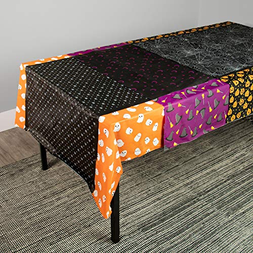 Halloween Tablecloths, 3-Pack - Witch, Pumpkin And Ghost Decorations - 108" X 54" Plastic Covers For Tables, Counters, Mantles, Bookshelves - Indoor Or Outdoor Party Supplies #TOP4