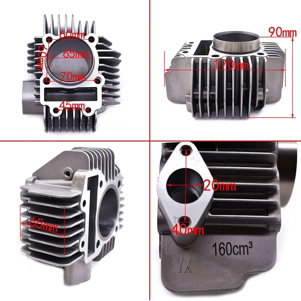 Corpo del Cilindro del Motore Dirt Pit Bike Compatibile con i Modelli di motociclette 160 Pezzi di Ricambio del Motore YX 160CC per Il Numero di Parte 8K1927225B