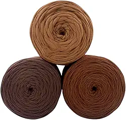 Fio De Malha Residual 1kg Fiorescer Para Crochê artesanato (Tons Terrosos Marrom)