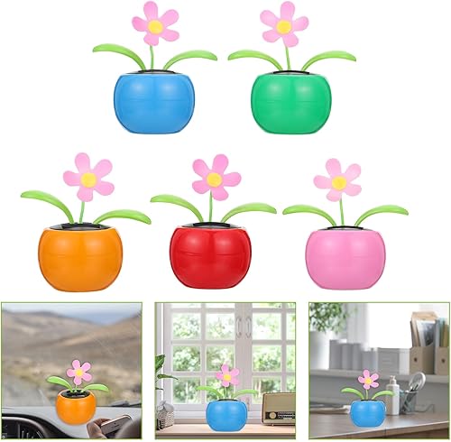Miniatura 8 de 15 piezas de juguetes solares de girasol bailarín para interior del automóvil, adorno de escritorio de margaritas, lindo adorno solar con solapa,
