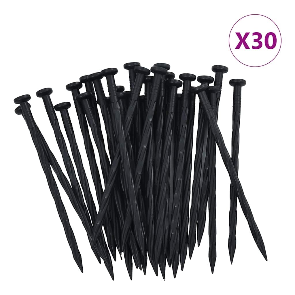 Mangloder - Borde flexible para césped con 30 clavos de 10 m de longitud y 5 cm de altura para borde de jardín y delimitación de terrazas, material de polietileno duradero, fácil instalación, ideal