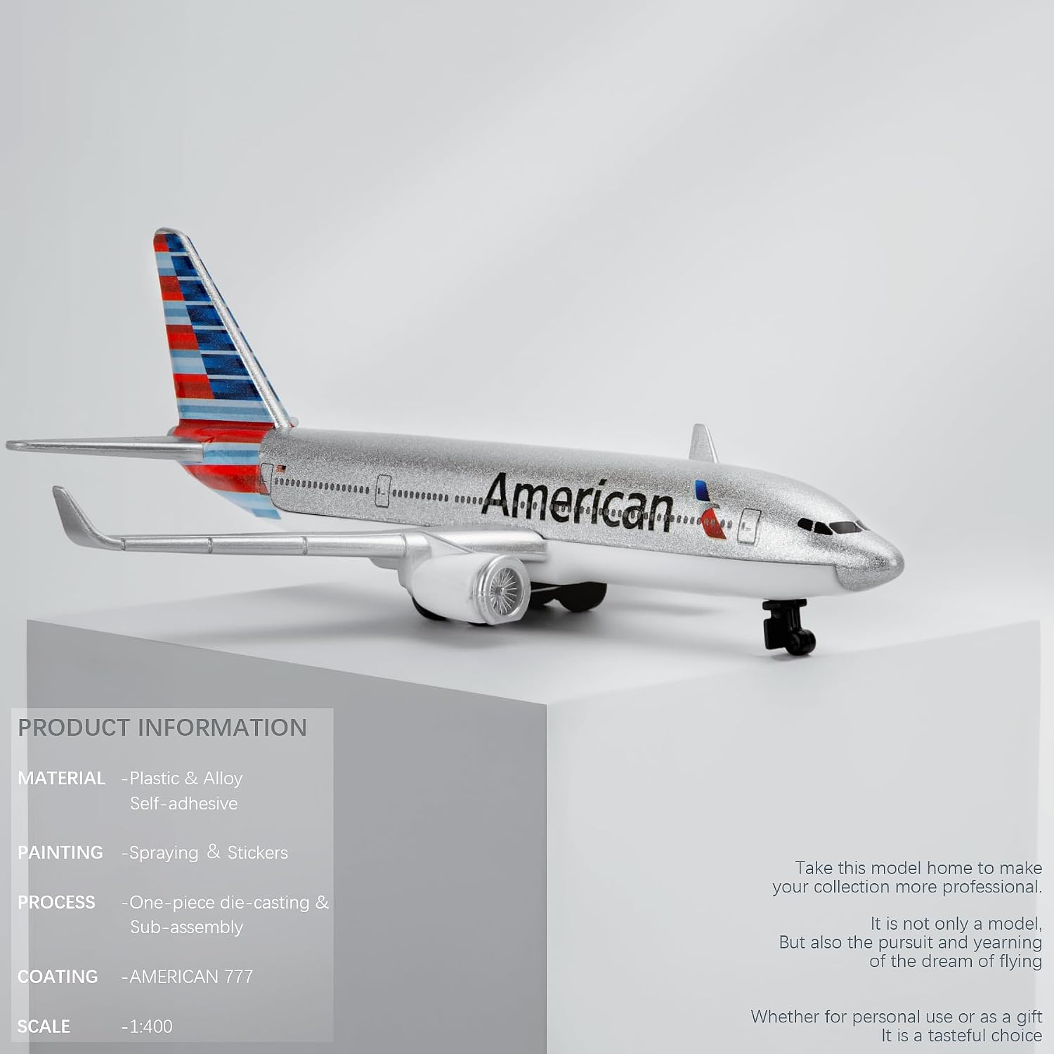 HANGHANG 1/400 American 777 Plastic Airplane Model Suitable for Collections and Display