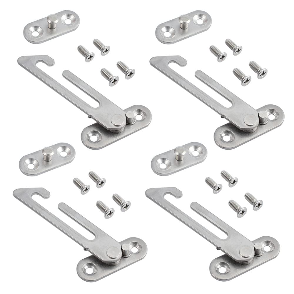 4 Pcs Window Restrictor Catch Locks, Stainless Steel Child Safety Window Restrictor Hook