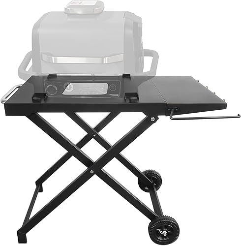 KEESHA Soporte de parrilla plegable para parrilla Ninja Woodfire al aire libre serie OG700, carrito plegable para parrilla Ninja XSKGRDPLT Woodfire