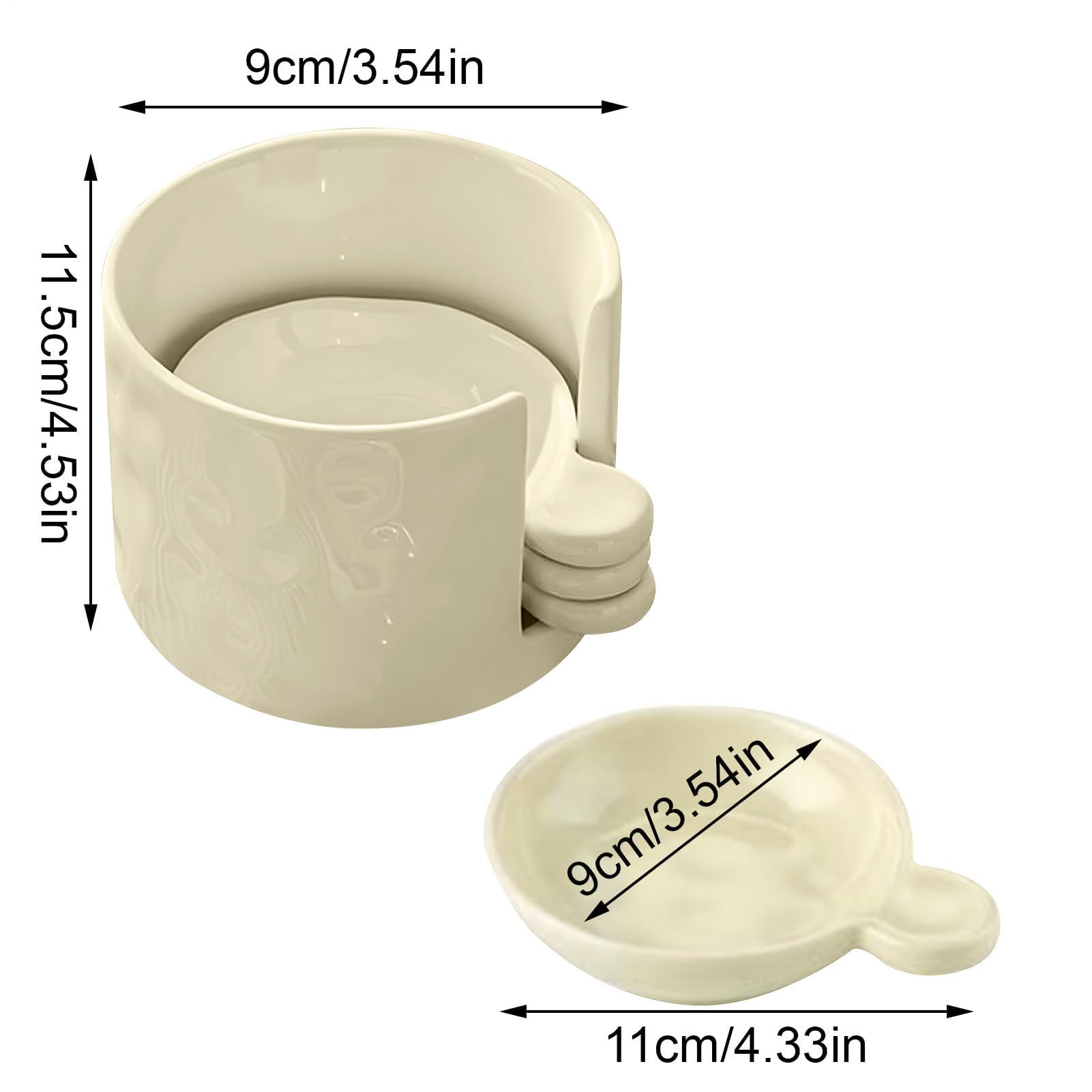 Set di piatti per salsa e supporto, mini piatto da portata per ketchup, barbecue e salse, include una comoda scatola Sto per un facile nizat e servire