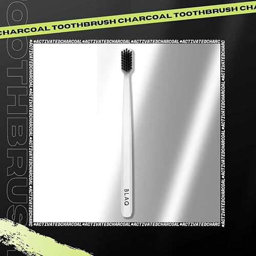 Miniatura 2 de BLAQ Cepillo de dientes de carbón con cerdas infundidas de carbón, paquete de 6, diseñado para ayudar a prevenir la acumulación de sarro