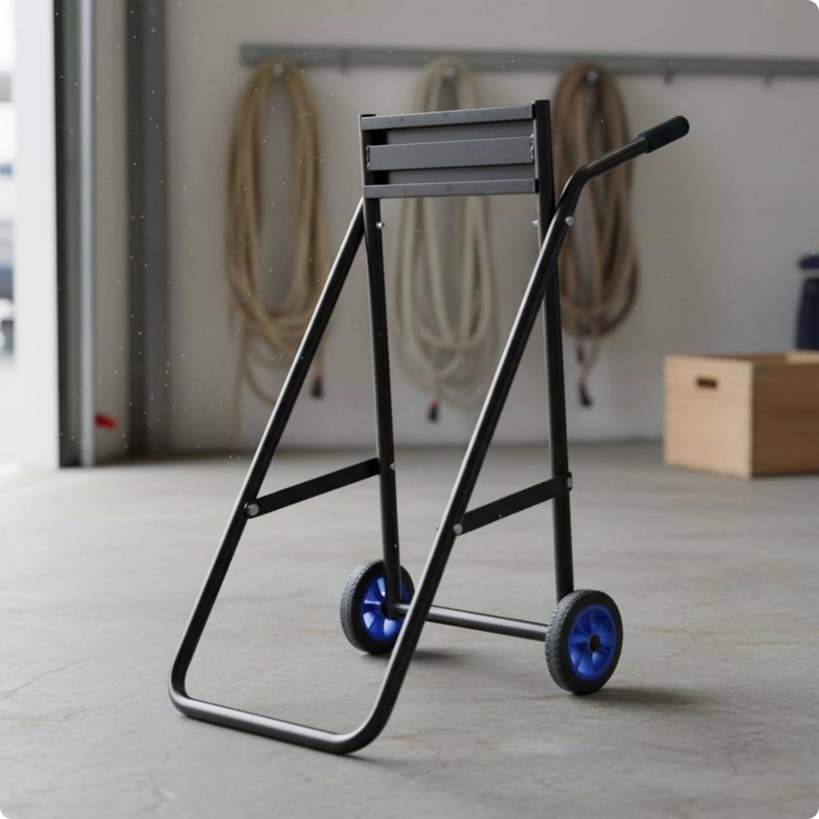 Carrello Portamotore Pieghevole con Ruote Supporto Motore Fuoribordo Display Stand Attrezzatura Nautica per Magazzino , Carrello Fuoribordo Fisso