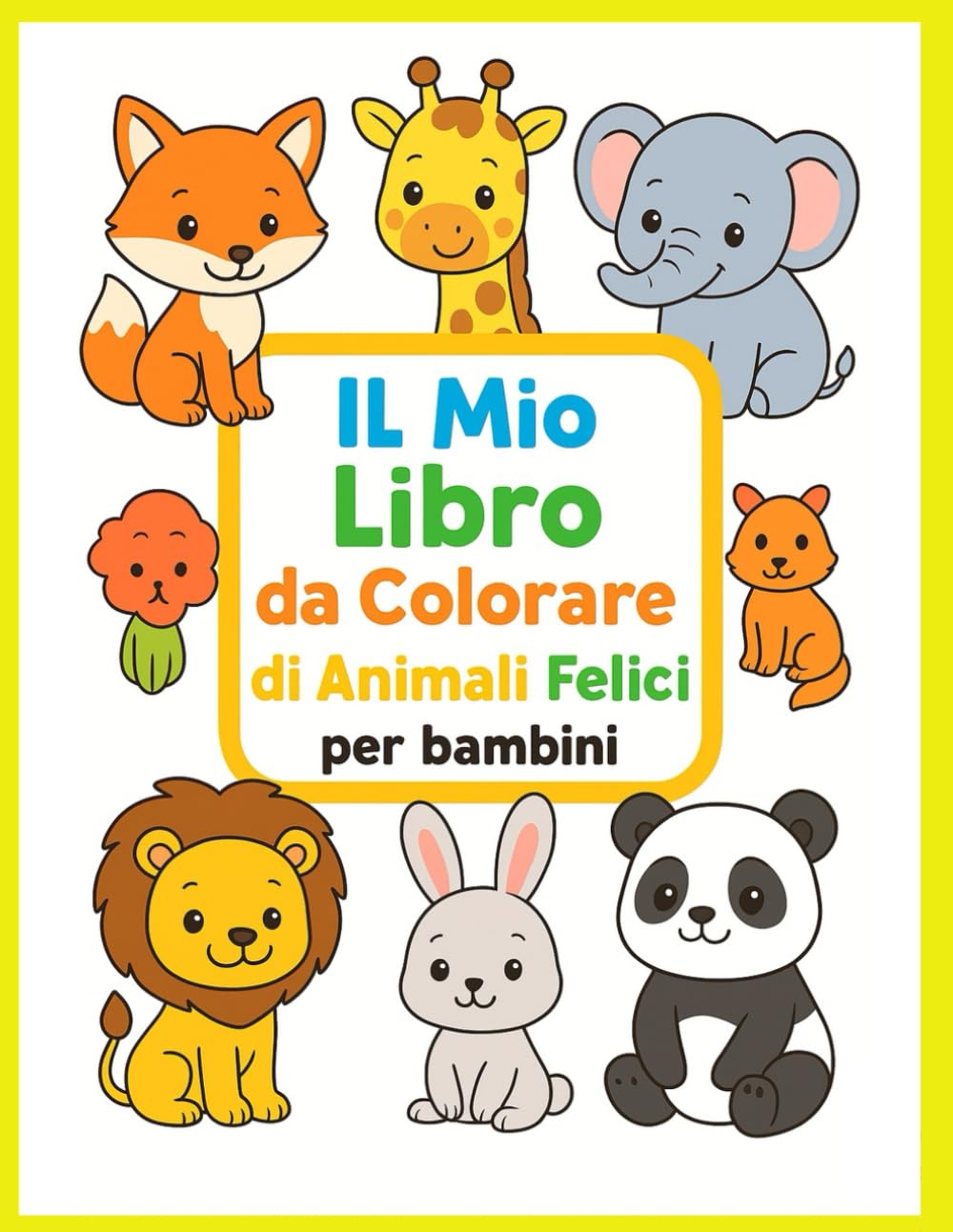 il mio libro da colorare di animali felici per bambini