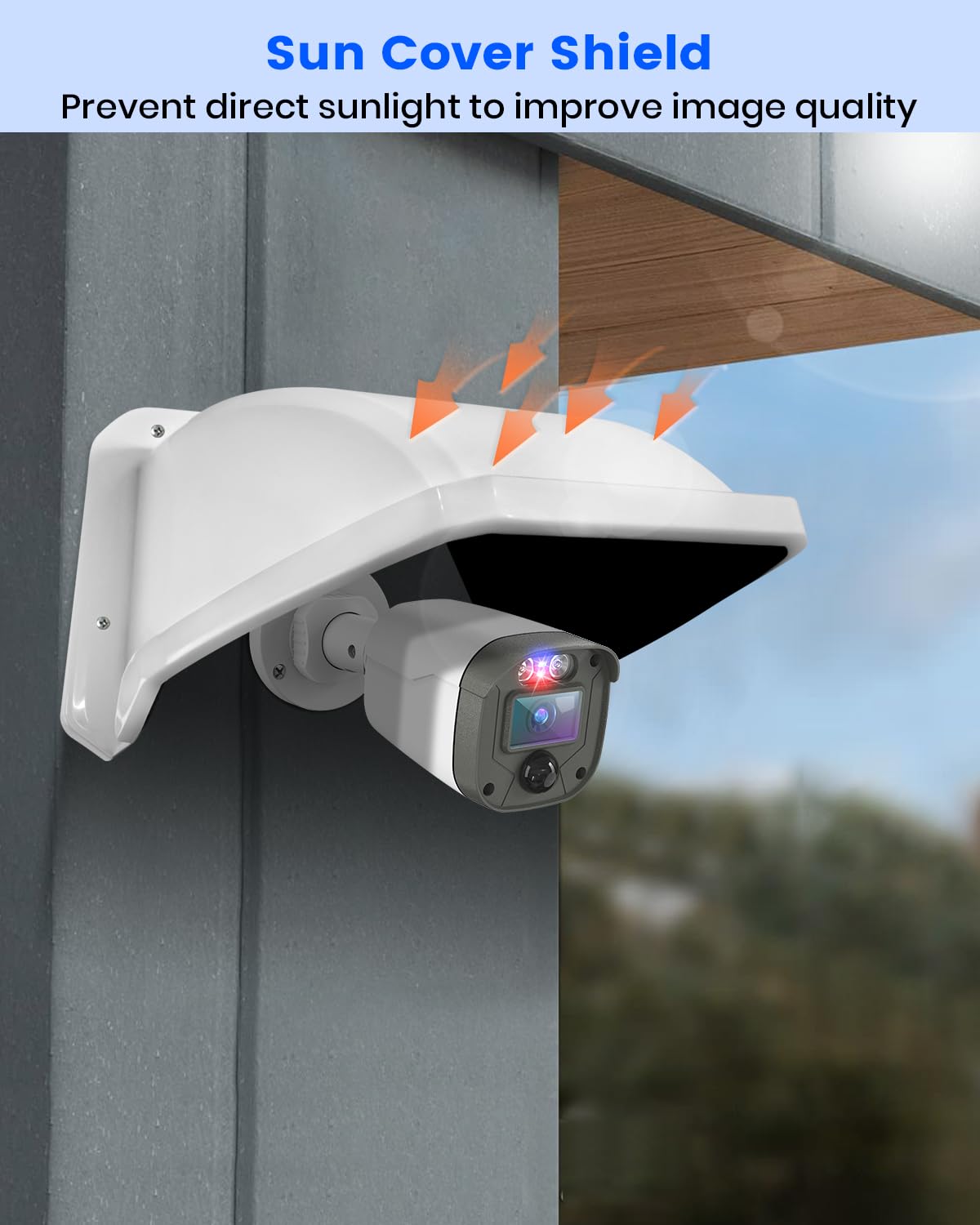 Protector universal para cámara de seguridad solar y lluvia, ABS a prueba de protección para cámaras de vigilancia CCTV domo/bala