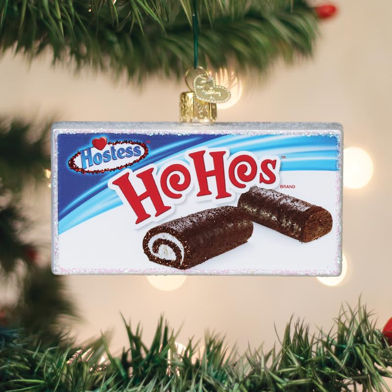 Old World Christmas Hostess HoHos Box Glass Blown Ornament for Christmas Tree, Handcrafted Holiday...