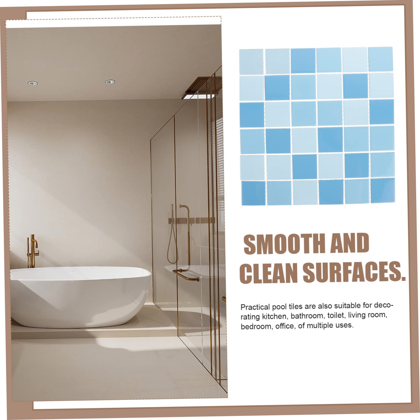 Azulejos de Cerámica para Piscina 30x30 cm Azul Claro Mosaico Decorativo Resistente Exteriores 1 M²