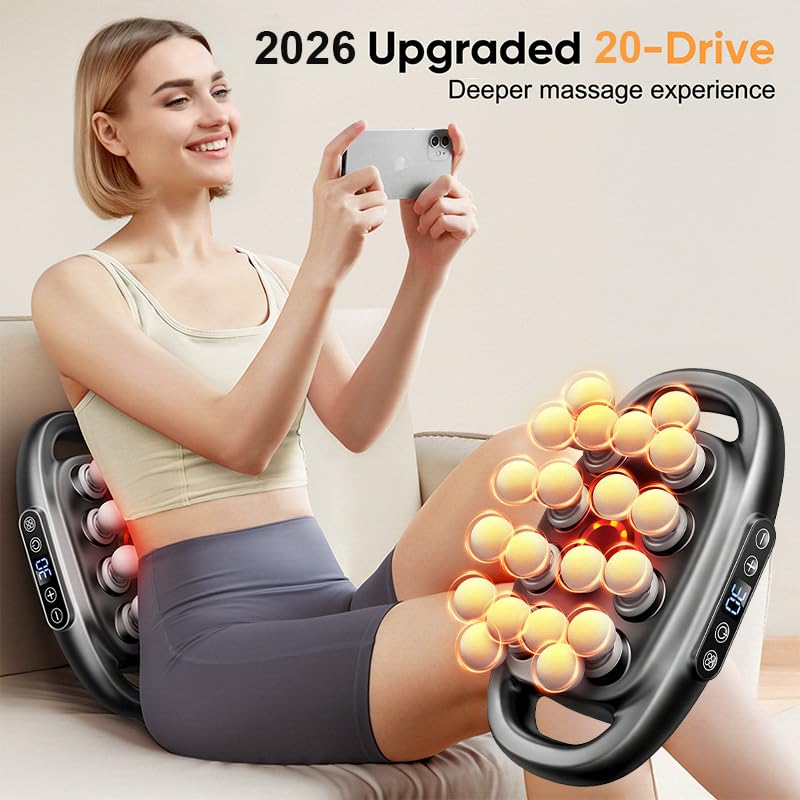 Image of 20 Head Massage Gun Deep Tissue - 2026 Upgrade Back Muscle Massager | 3 Modes & 30 Intensities, Portable Quiet Percussion Massager for Legs, Waist, Back, Neck, Buttocks Muscles Pain Relief