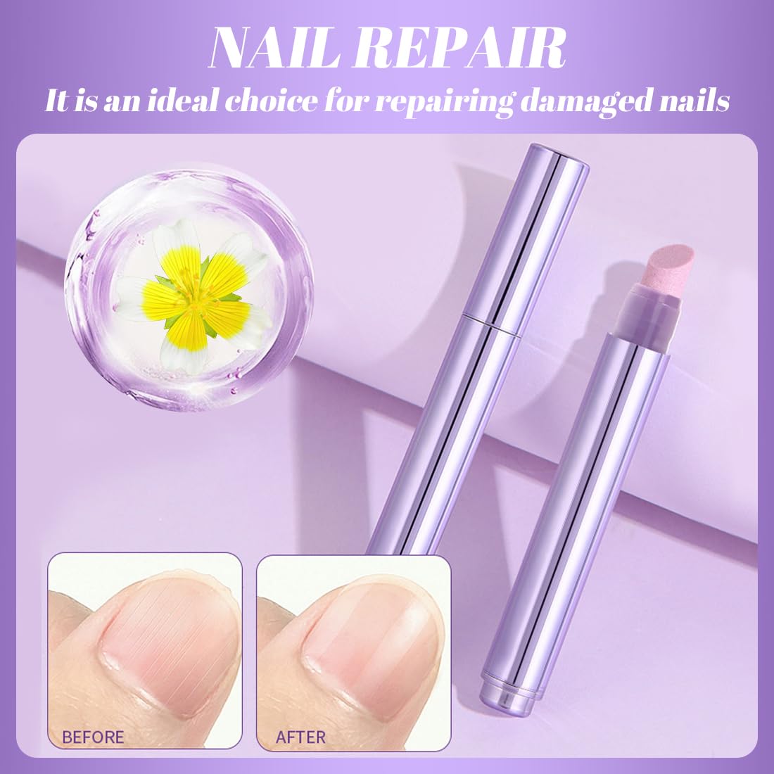 3-in-1 Penna per l'olio per cuticole, penna per olio per le cuticole pusher con punta in ceramica, penna per rimuovere cuticole idratante e illuminante, per unghie secche e stressate