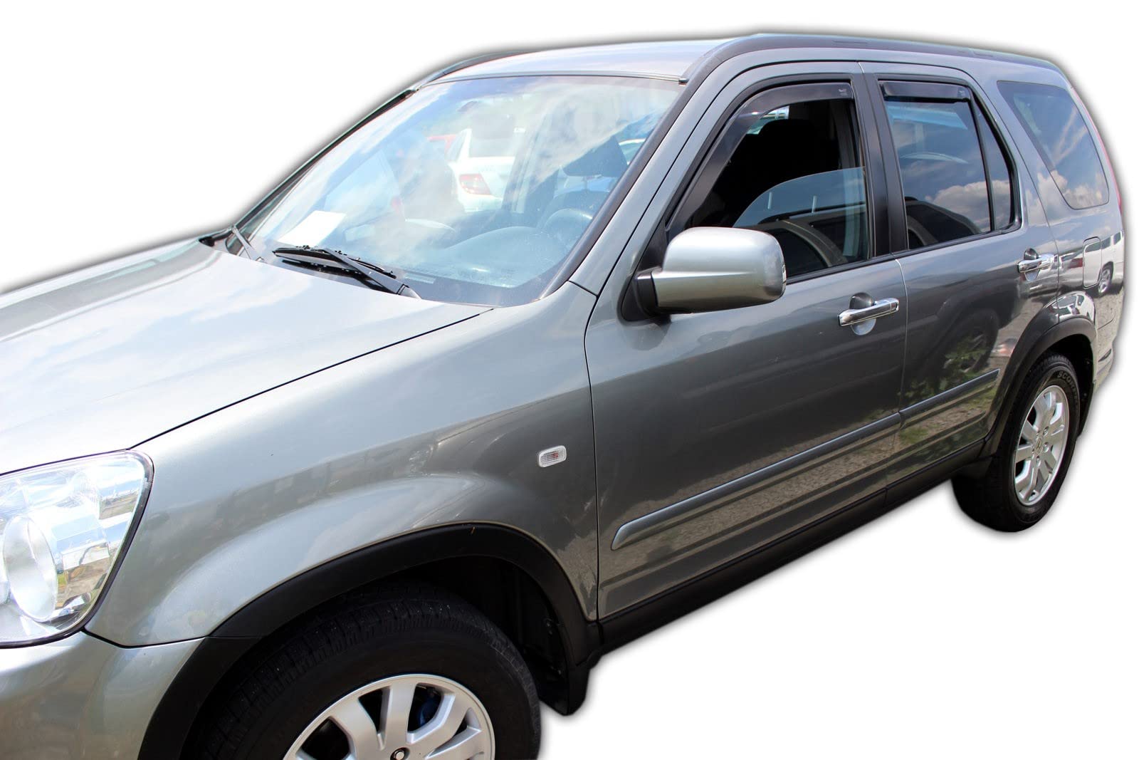 J&J AUTOMOTIVE Deflettori d'Aria per Honda CR-V 2 2002-2006, Set da 4 Pezzi, Nero Fumé Oscurato Heko