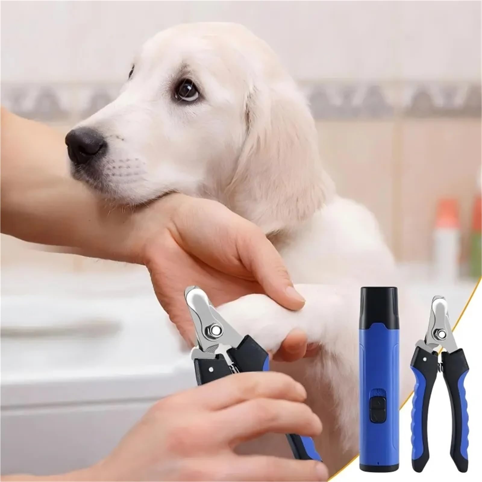 Professioneller Krallenschleifer for Haustiere, tragbar, for die Krallenpflege von Hunden, ergonomischer, geräuscharmer Haarschneider for Welpen und Katzen(Orange)
