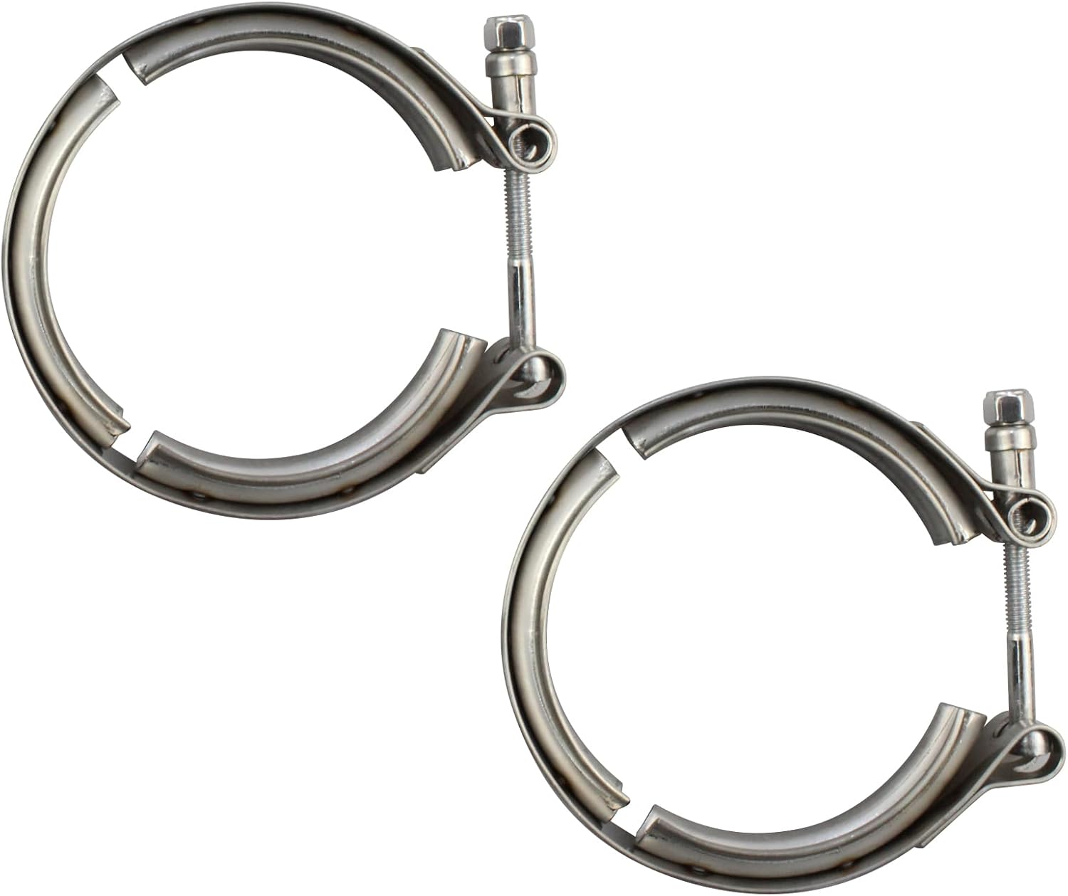 Stainless Steel Exhaust V Band Clamp,3 Inch 3.0" V Band Clamp Stainless Steel with Flange Male Female Mild Steel