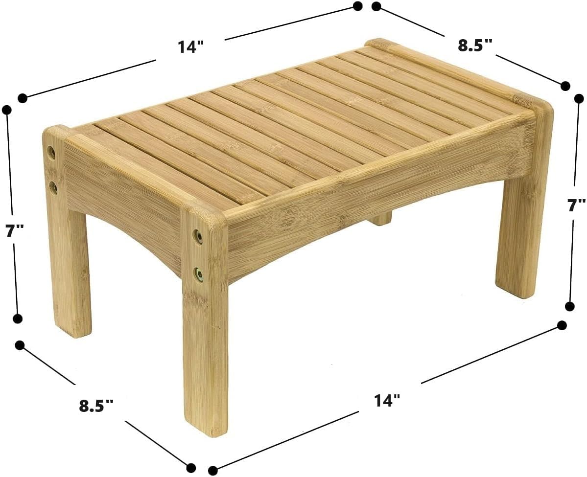 Sorbus Small Bamboo Step Stool - Wooden Foot Rest Stool & Potty Training Stool for Kids Toddlers