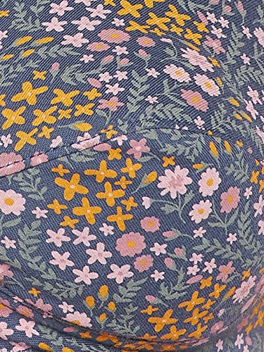 Image of Clovia Women's Cotton Spandex Printed Non-Padded Full Cup Wire Free Everyday Bra - Dark Blue