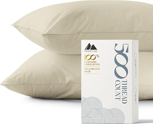 Miniatura 30 de Mayfair Linen 100% Cotton King Size Pillow Cases Set of 2-500 Thread Count Pillow Cases King Size Set of 2 (Dark Grey), Luxuriously Soft Hotel