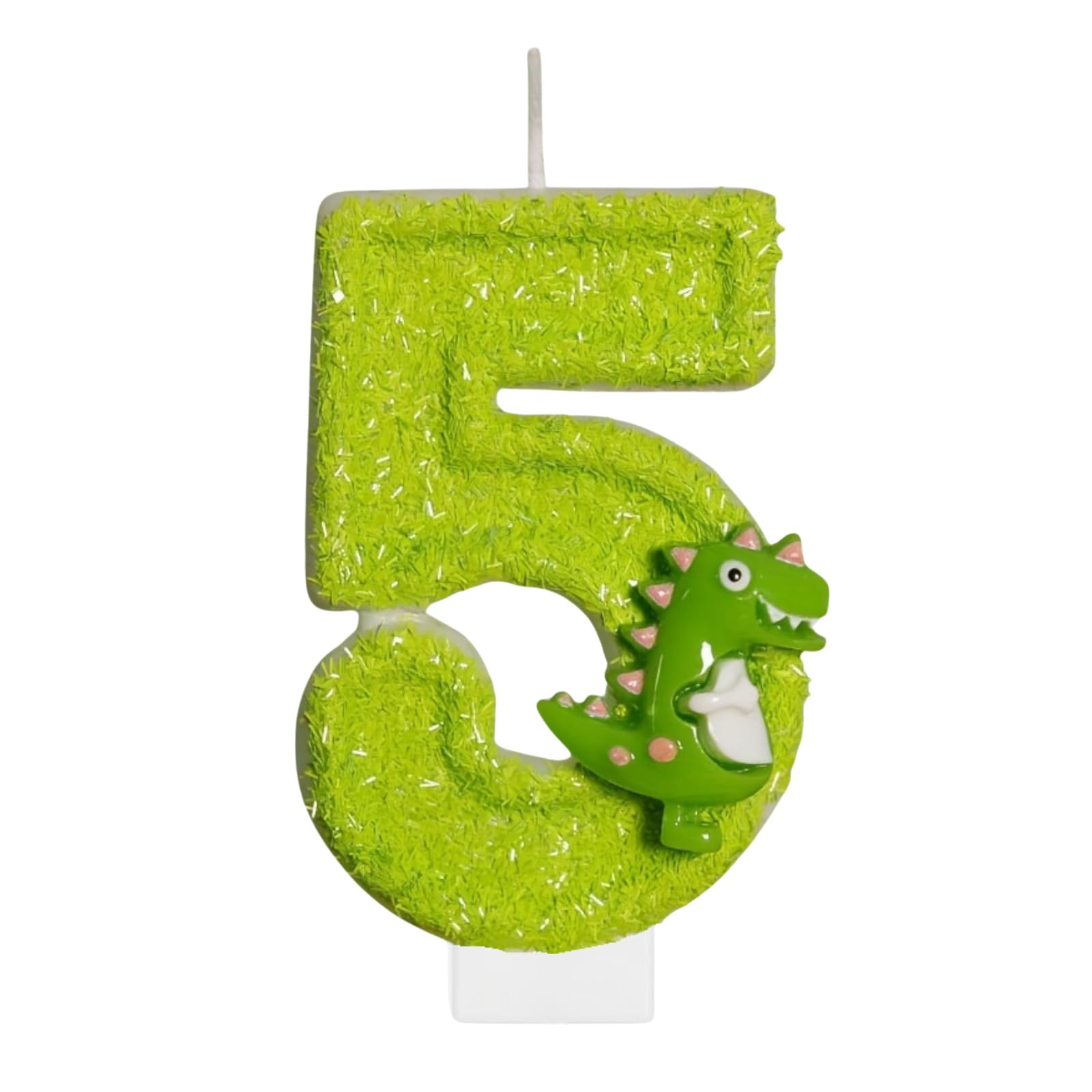 CasaPopz Dinosaur Birthday Number Candles for Cake Green Number 5 Candle 5th Dinosaur Cake Topper Cupcake Topper for Dinosaur Birthday Party