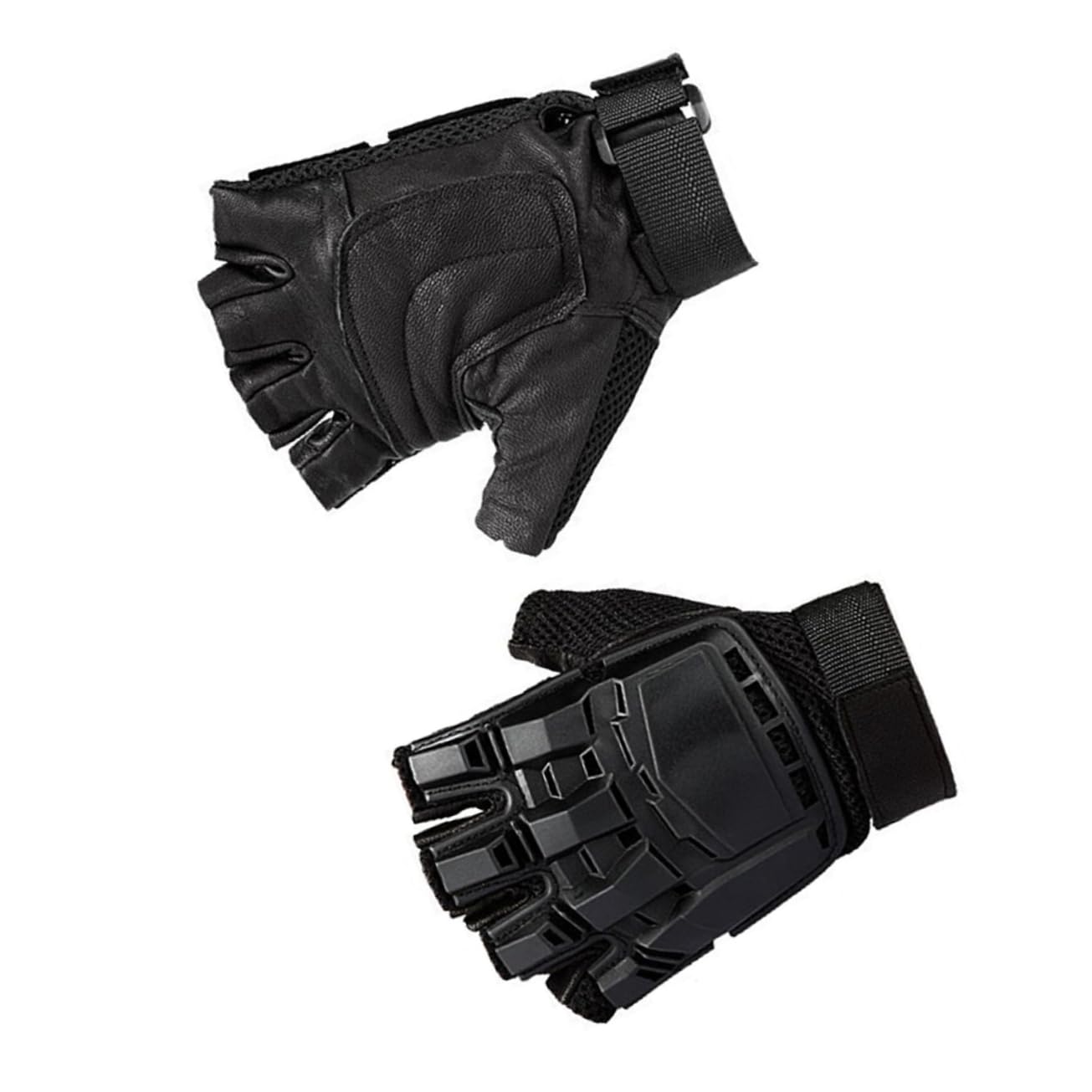 FRCOLOR 1 Pair Half Finger Cycling Gloves for Men Women Breathable Shockproof Leather Bike Gloves for Outdoor Sports Like Cycling Hiking Running and Fishing