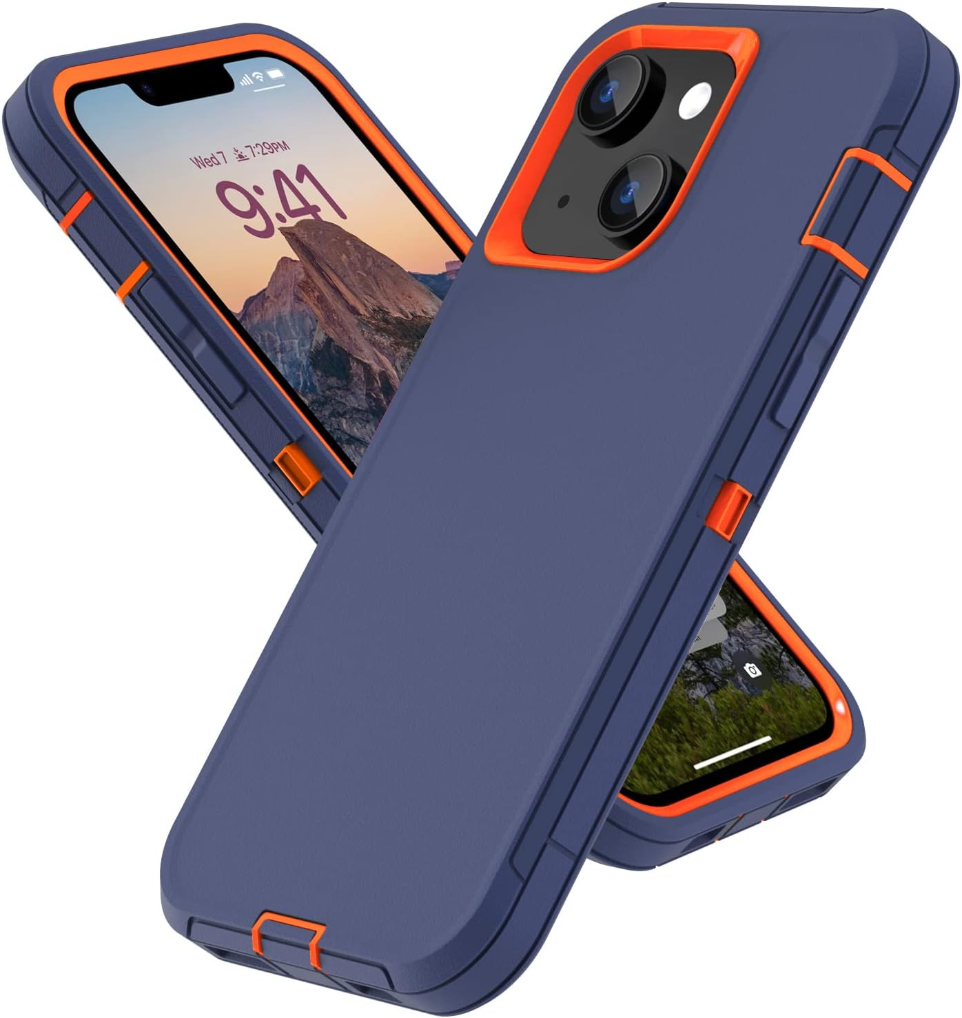 Sansunto Protection Case for iPhone 15, Heavy Duty Shockproof Silicone Rubber Cover for Men & Women, Rugged Hybrid Durable Phone Cases for iPhone 13 & 14 in 6.1 Inch. (Indigo/Orange) Sansunto Protection Case for iPhone 15, Heavy Duty Shockproof Silicone Rubber Cover for Men & Women, Rugged Hybrid Durable Phone Cases for iPhone 13 & 14 in 6.1 Inch. (Indigo/Orange)