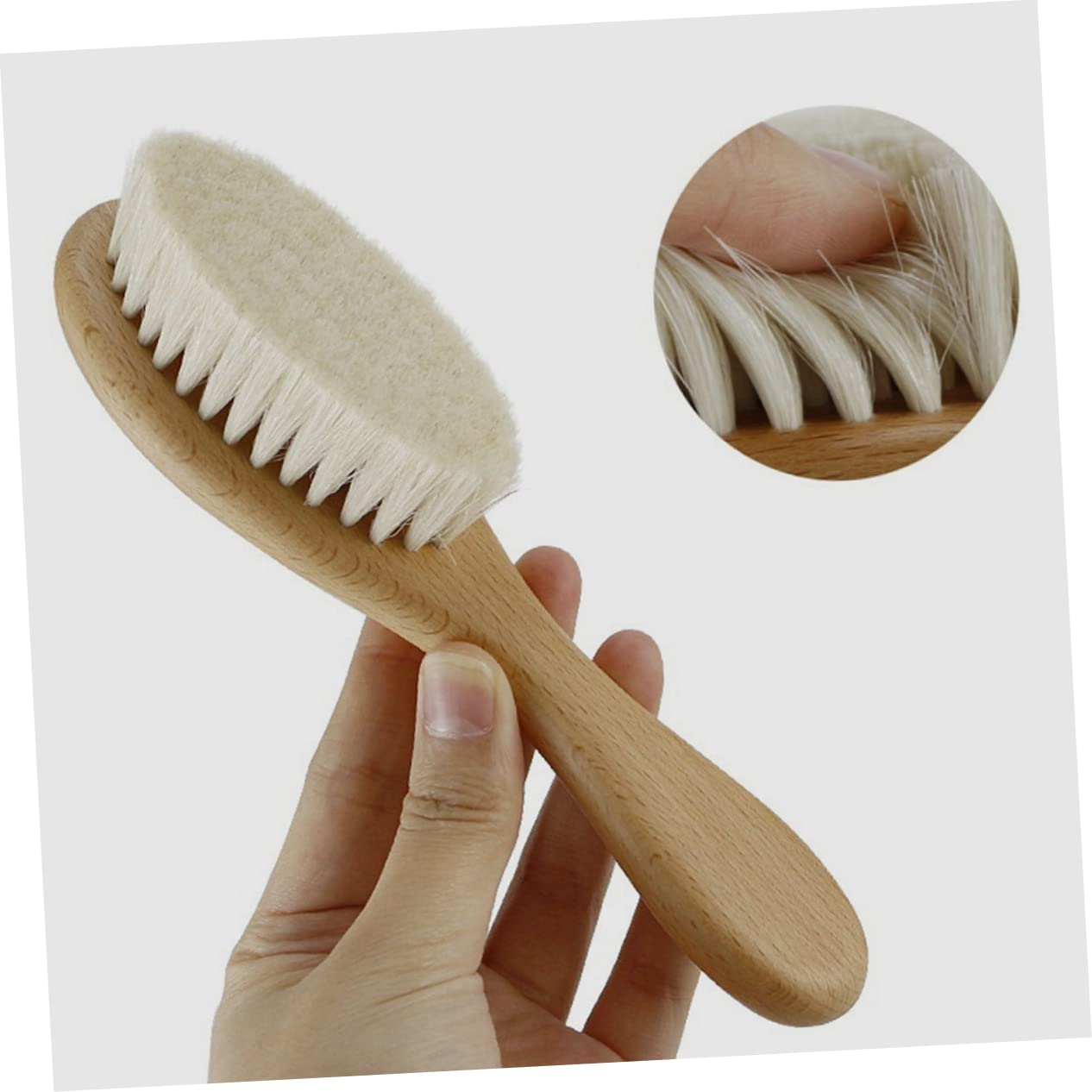 MERRYHAPY Wooden Hair Brush Comb Set Detangler Brush Massage Comb for Toddlers Safe Lightweight Easy-to-use for Children's Bath