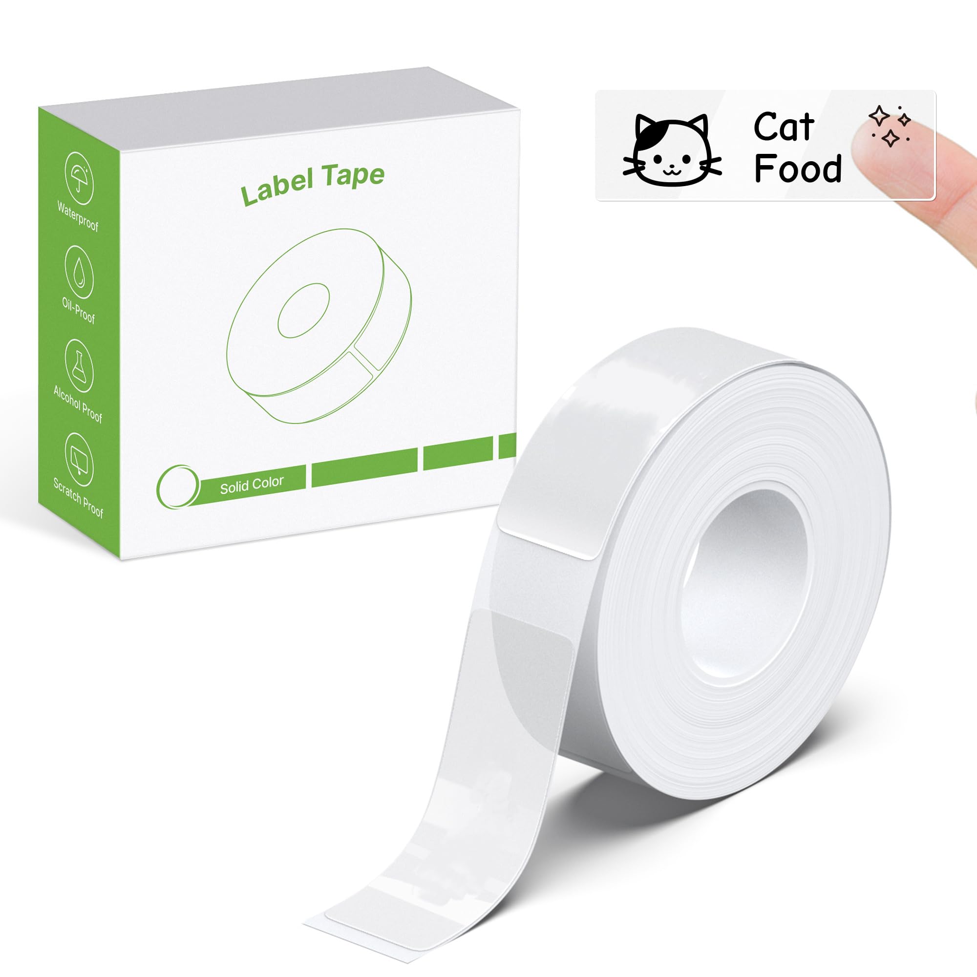P21 Label Maker Tape, 180 Tapes/Roll, 14x50mm (0.55"x1.97"), Standard Laminated Replacement, Transparent Multipurpose Print Paper for P21, 1 Roll