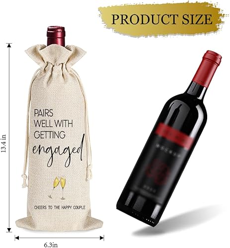 Miniatura 5 de Combina bien con el juego de regalo de copas de vino y whisky de prometida, novedad para el día de San Valentín, compromiso, Navidad, regalo de