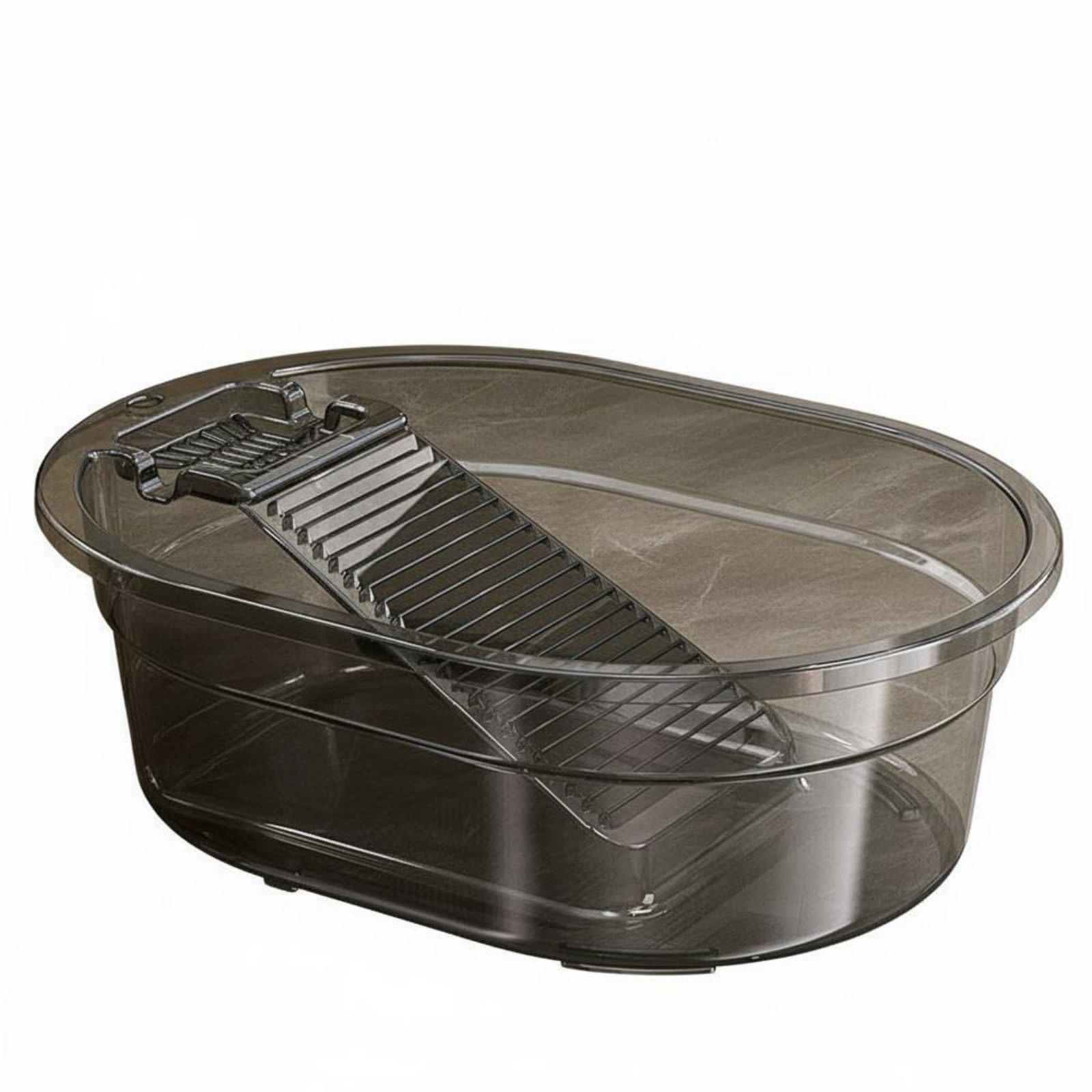 Qianly Lavadero de Plástico con Tabla de Lavar Material Grueso Palangana con Tabla de Lavar Multifuncional Palangana Transparente Grande para Estudiantes, XL, SETsuavea