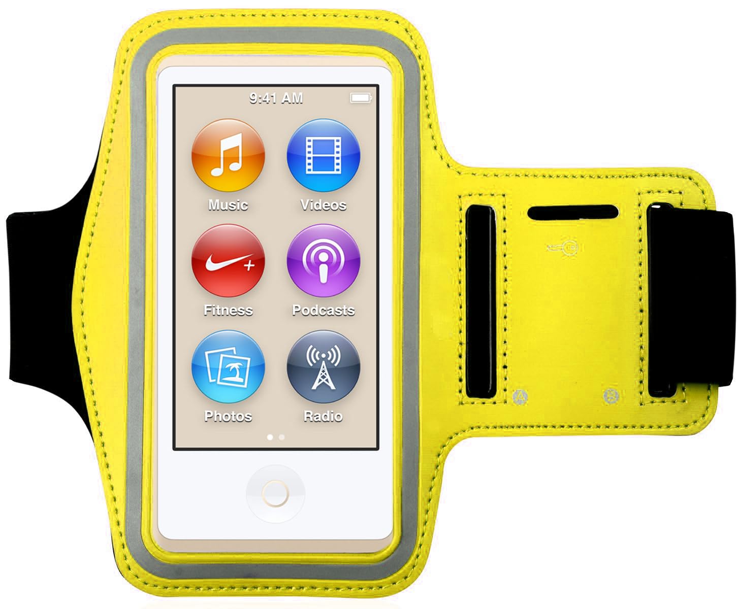 Premium Water Resistant Gym Sports Workout Wrist Band Strap Armband Case for Apple iPod Nano 7th 8th Generation (Yellow)