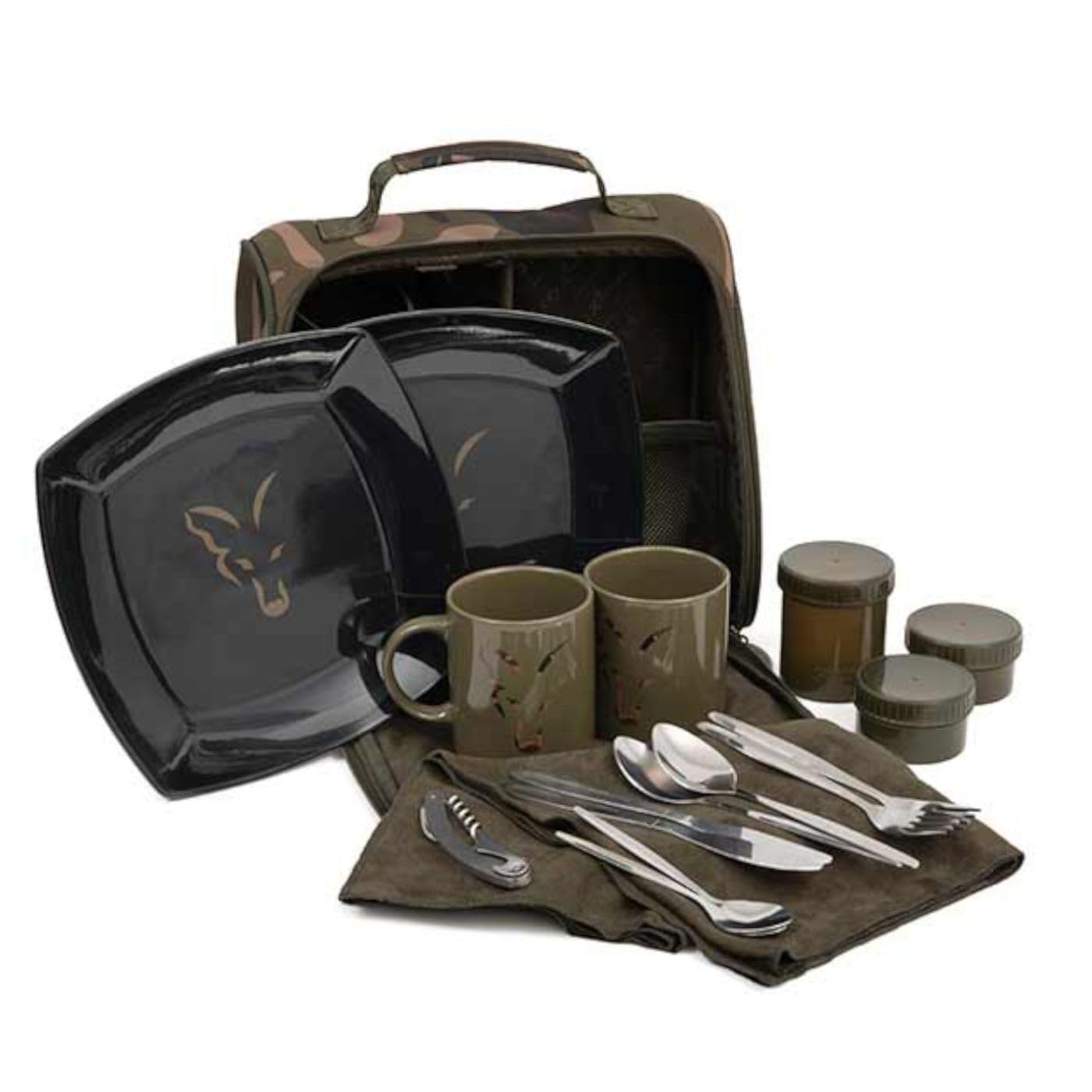 Fox Camolite 2 Person Dinner Set - Angeltasche mit Kochgeschirr, Tafelservice, Campinggeschirr