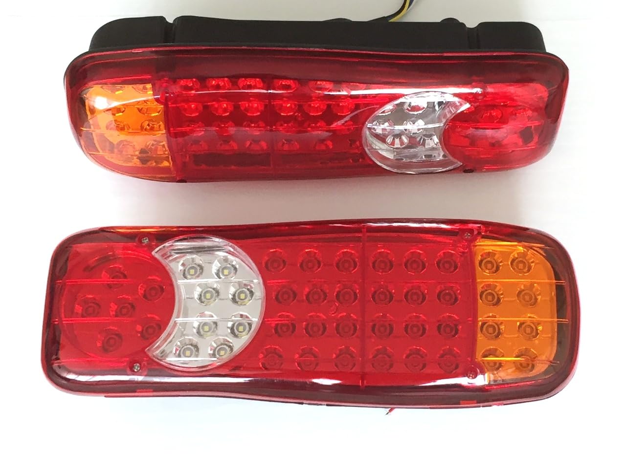 2 luces LED de cola traseras de 24 V para chasis de camión volquete, remolque o caravana.